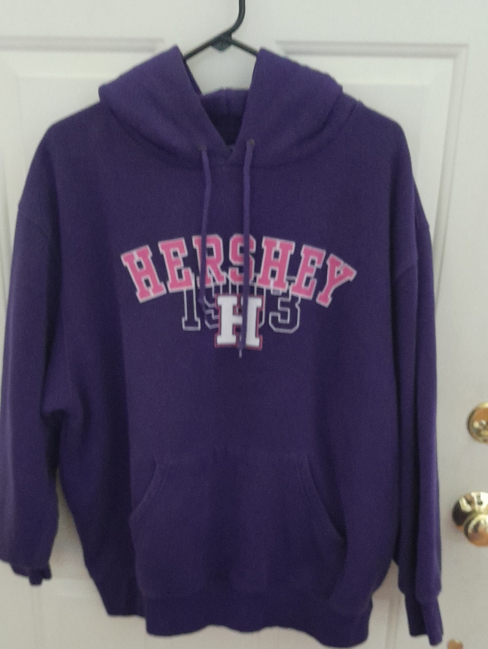 Hershey Purple Crewneck Hoodie with Pink Lettering